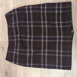 Wool blend plaid mini skirt, 10